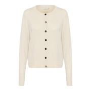 Grijs Zilver Metallic Cardigan Sweater Kaffe , Beige , Dames