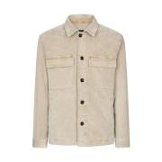 Corduroy Overshirt met Zakken Dondup , Beige , Heren