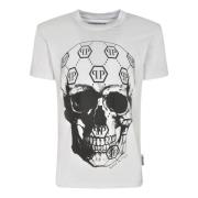 Witte T-shirts en Polos Philipp Plein , White , Heren