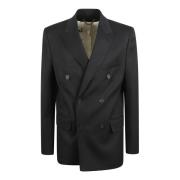 Double Breasted Blazer Wool Gabardine Golden Goose , Black , Heren