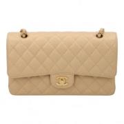 Pre-owned Leather chanel-bags Chanel Vintage , Beige , Dames