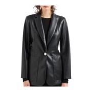 Zwarte Americana Blazer Stijl Armani Exchange , Black , Dames