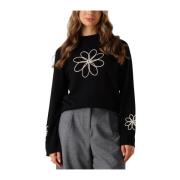 Zwarte Pullover Trui voor Vrouwen Object , Black , Dames