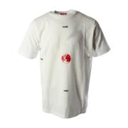 Wit Katoenen T-shirt voor Heren Diesel , White , Heren