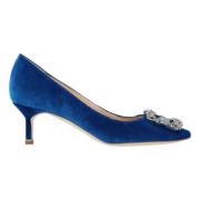 Fabric heels Manolo Blahnik , Blue , Dames