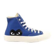 Canvas Sneakers met Zijprint Comme des Garçons , Blue , Heren