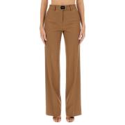 Wollen Flare Broek Gemaakt in Italië Dolce & Gabbana , Beige , Dames