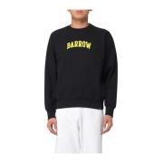 Gedrukte crewneck sweatshirt, 100% katoen Barrow , Black , Heren