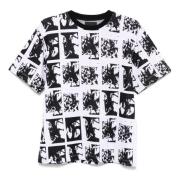 Bloemen Jacquard T-shirt Rassvet , Black , Heren