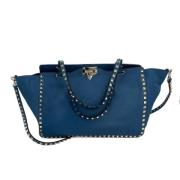 Pre-owned Leather handbags Valentino Vintage , Blue , Dames