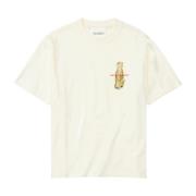 Korte mouw ronde hals T-shirt met voorkant print Closed , White , Here...