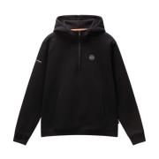 Hoodie met ritssluiting, Katoen-Polyester Napapijri , Black , Heren