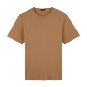 Pima Katoen T-shirt - Ronde Hals Eden Park , Brown , Heren