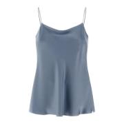 Relaxte top met vierkante hals en dunne bandjes Herno , Blue , Dames