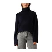 Blauwe Rib Rollneck Trui Co'Couture , Blue , Dames