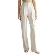 Wijde Pijp Stretch Stof Broek Liu Jo , White , Dames