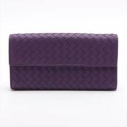 Pre-owned Leather wallets Bottega Veneta Vintage , Purple , Dames