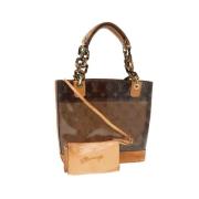 Pre-owned Vinyl totes Louis Vuitton Vintage , Brown , Dames