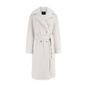 Imitatiebont Lange Jas Klassieke Stijl Guess , Beige , Dames