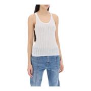 Geribbelde mouwloze top met geperforeerde details Isabel Marant , Whit...