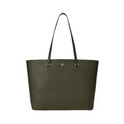 Tote Karly grande in gestructureerd leer Ralph Lauren , Green , Dames