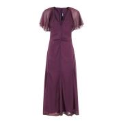 Flowy Maxi Jurk in Chiffon Rotate Birger Christensen , Purple , Dames