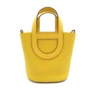 Pre-owned Leather handbags Hermès Vintage , Yellow , Dames