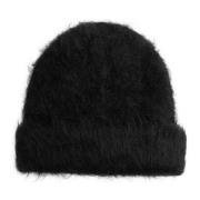 Zwarte Alpaca Fuzzy Beanie Séfr , Black , Heren