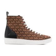 Bruine Gebreide High Top Sneakers Michael Kors , Brown , Dames