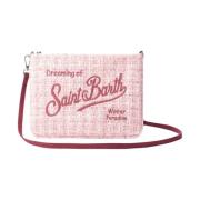 Parisienne Tweed Roze Clutch Tas Saint Barth , Pink , Dames