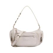 Champagne Hobo Tas met Metalen Logo Liu Jo , Beige , Dames