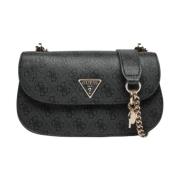 Convertible Crossbody Flap Tas in Steenkool Guess , Black , Dames