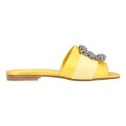 Canvas flats Manolo Blahnik , Yellow , Dames