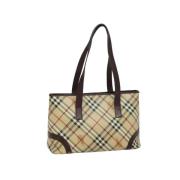 Pre-owned Leather totes Burberry Vintage , Beige , Dames