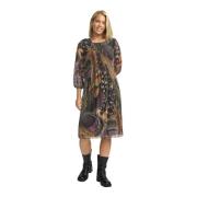 Ademhalende Midi Jurk met Bloemprint 2-Biz , Multicolor , Dames