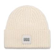 Chunky Rib Beanie UGG , White , Heren