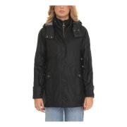 Gewaxte Harrington Jas met Bib Design Barbour , Black , Dames