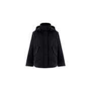 Asymmetrische Gelamineerde Parka Herno , Black , Dames