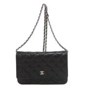 Pre-owned Leather chanel-bags Chanel Vintage , Black , Dames