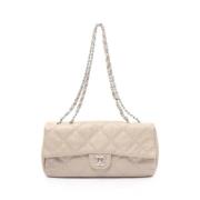 Pre-owned Leather chanel-bags Chanel Vintage , Beige , Dames