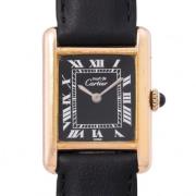 Pre-owned Stainless Steel watches Cartier Vintage , Black , Dames