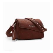 Bruine Schoudertas Rits Sluiting Desigual , Brown , Dames