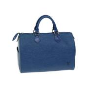 Pre-owned Leather handbags Louis Vuitton Vintage , Blue , Dames