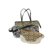 Pre-owned Cotton handbags Coach Pre-owned , Beige , Dames