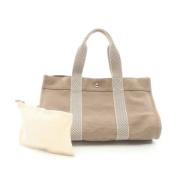 Pre-owned Canvas handbags Hermès Vintage , Gray , Dames