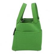 Pre-owned Leather handbags Hermès Vintage , Green , Dames