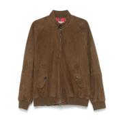 Bruine Suède Ritsjas Baracuta , Brown , Heren