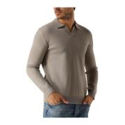 Taupe Gebreide Polo808 Stijlvolle Polo Pure Path , Gray , Heren