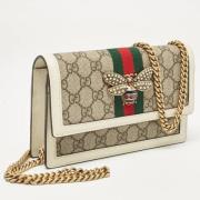 Pre-owned Leather wallets Gucci Vintage , White , Dames