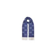 Monogram Jacquard Sjaal Liu Jo , Blue , Dames